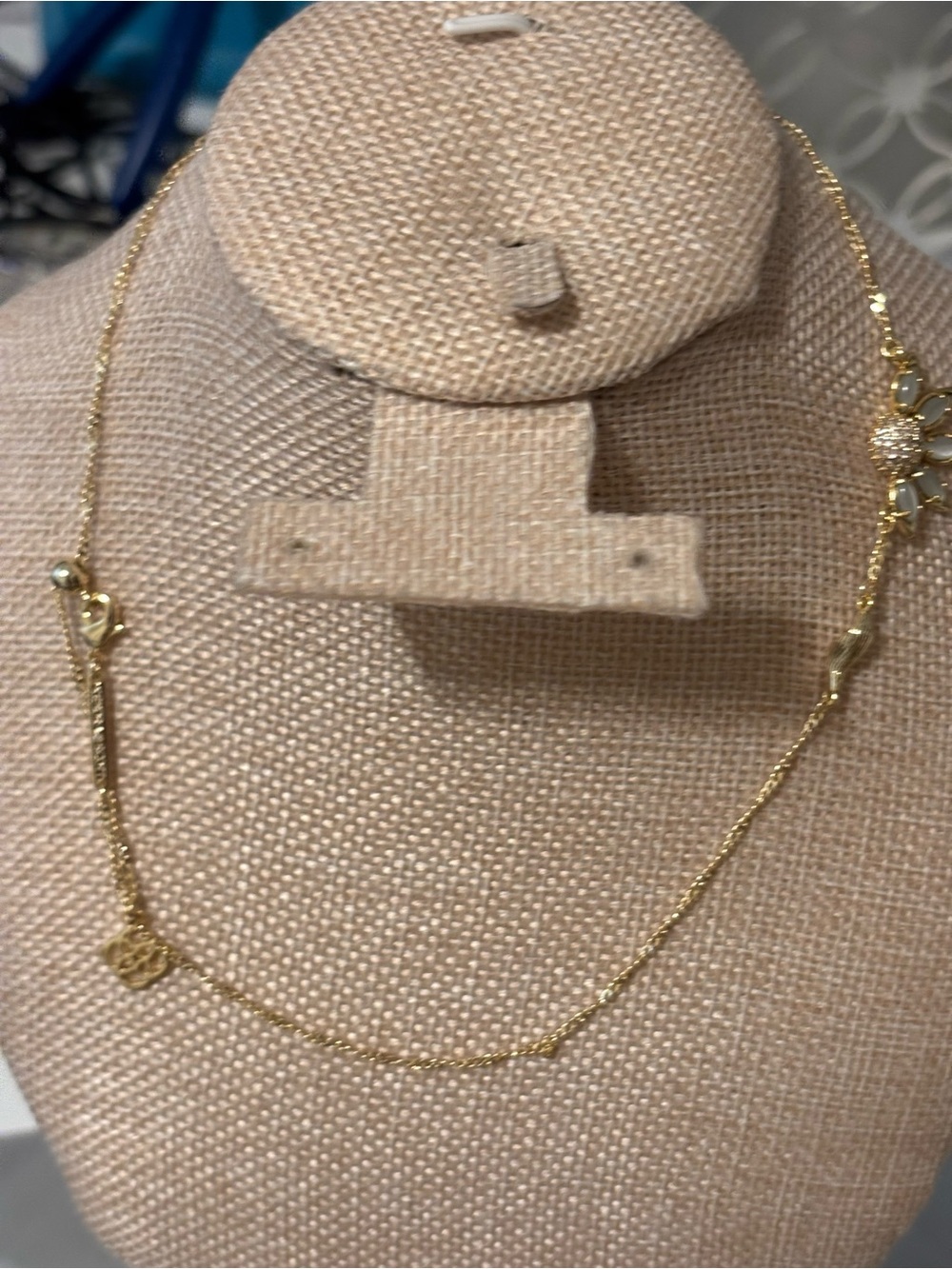 Kendra Scott Gold Necklace with White Petal Accents - Picture 2 of 2